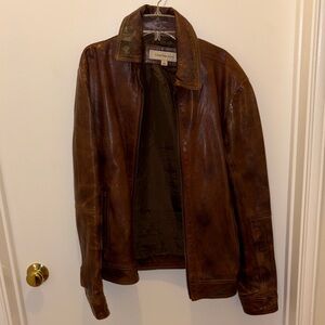 Calvin Klein Jeans Brown Leather Jacket
